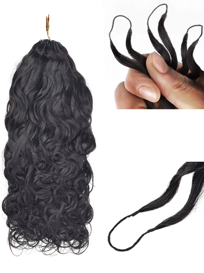 Raw Sea Wave Crochet Hair Natural Black Human Hair Extension 100gram